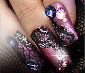 Embellished and Lace Nails